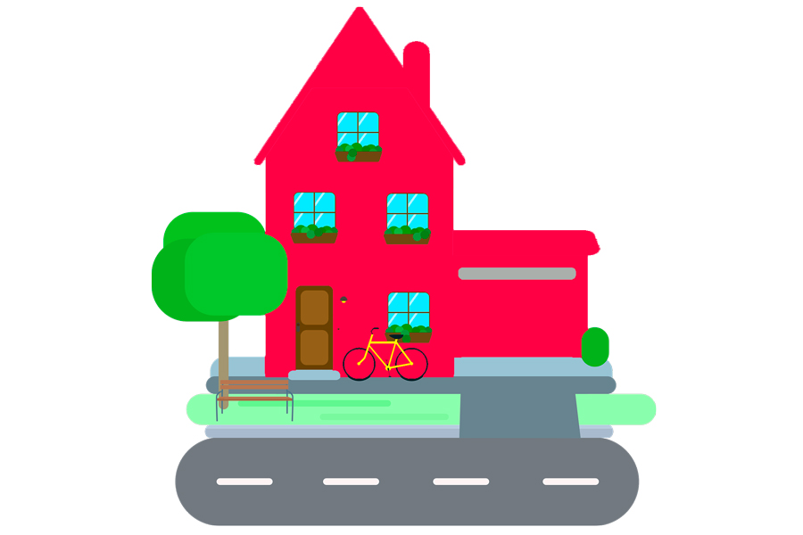 Dibujo casa roja