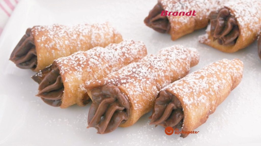 Receta Exprés Brandt: Cañas fritas con chocolate